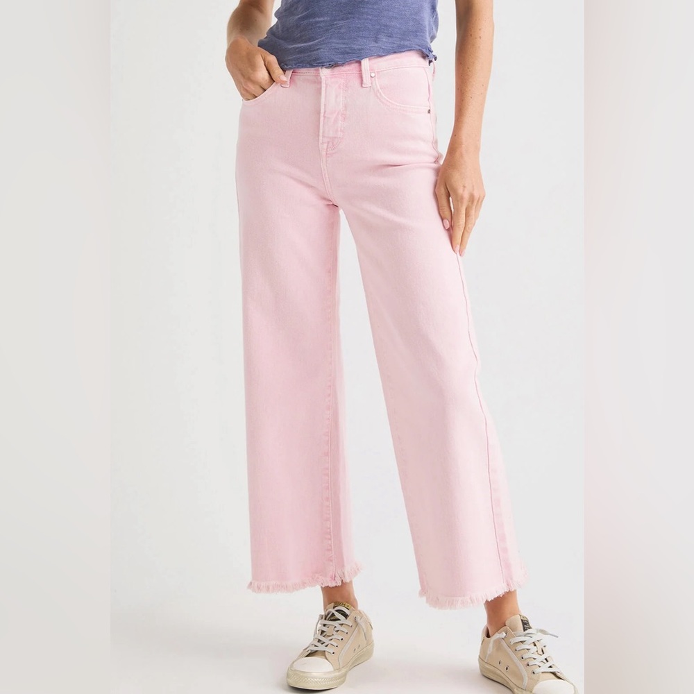 RISEN LA Marlo Wide Leg Crop Jeans in Acid Pink (Sold Out Online)
